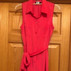 Summer’s not over bright pink wrap dress